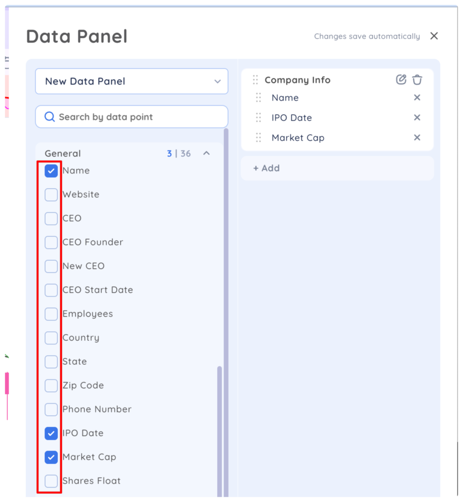 Create a Custom Data Panel