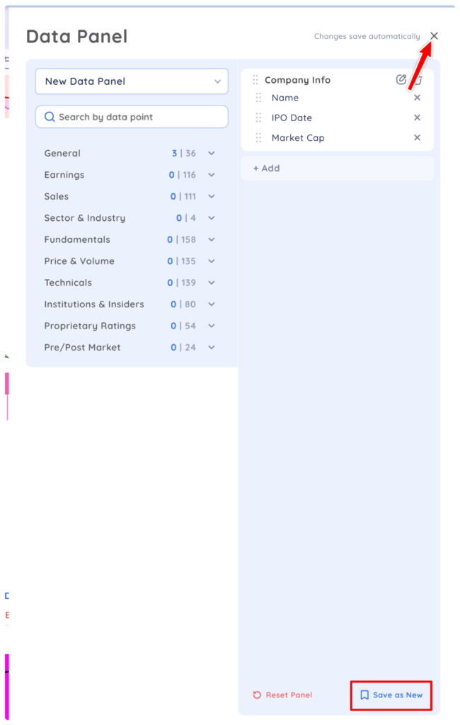 Create a Custom Data Panel
